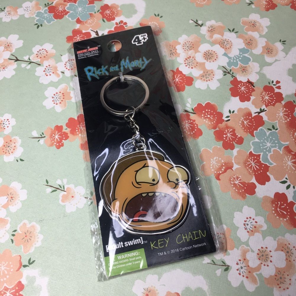 Rick & Morty Keychain Morty Screaming Head New NYCC